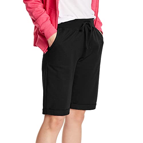Hanes Women's French Terry Bermuda Pocket Short, XX-Large, Black