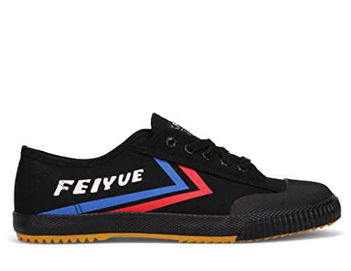 FEIYUE Unisex Training Men's Martial Arts Shoes, Black Blue Red, 13 US