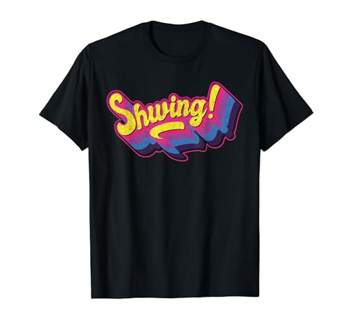 SCWING, classic 80's word, big and bold in retro colors T-Shirt