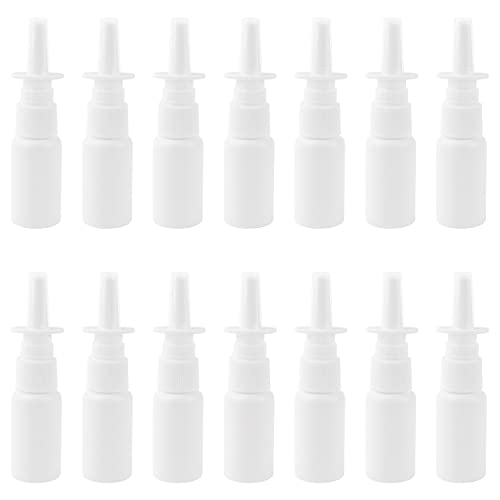 AUEAR, 5 Pack 20ml White Plastic Empty Refillable Nasal Spray Bottles Mist Nose Nasal Sprayer Bottle Mist Sprayers Atomizers Makeup Water Container for Travel Outdoor