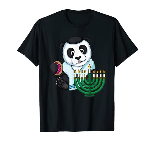 Panda Menorah Happy Hanukkah Jewish Holiday Chanukah T-Shirt