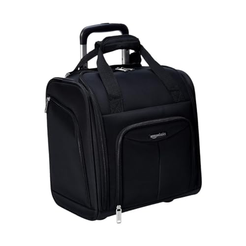 Amazon Basics Underseat Carry-On Rolling Travel Luggage Bag with Wheels, 14 Inches, Black