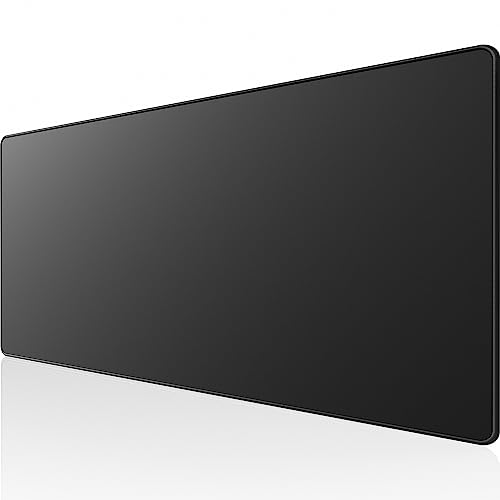 KTRIO Large Gaming Mouse Pad with Superior Micro-Weave Cloth, Extended Desk Mousepad with Stitched Edges, Non-Slip Base, Water Resist Keyboard Pad for Gamer, Office & Home, 31.5 x 11.8 in, Black