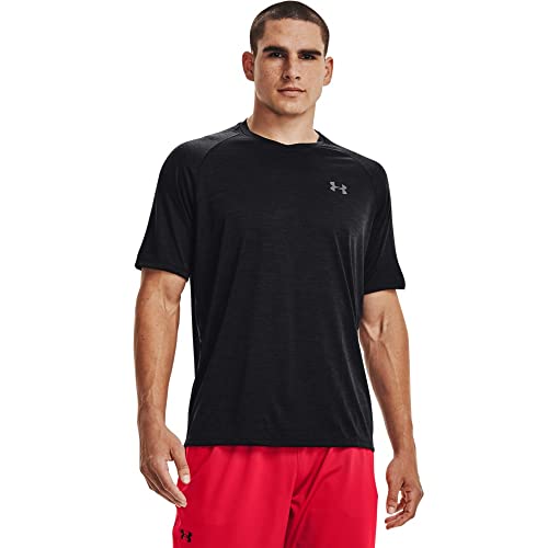 Under Armour Mens Tech 2.0 V-Neck Short-Sleeve T-Shirt , Black (001)/Graphite , Large