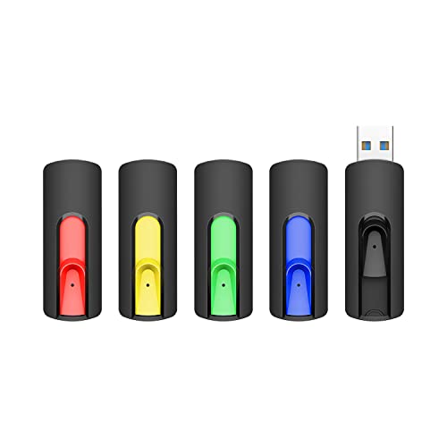 KOOTION USB 3.0 Flash Drive 64GB 5 Pack Thumb Drive 64 G USB Drives Retractable Thumb Drives Bulk USB 3.0 Jump Drive Memory Sticks, Portable Pen Drives for Data Storage, File Sharing