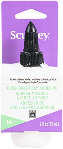 Sculpey Oven Bake Clay Adhesive, Non Toxic, 2 fl oz. bottle with precise flow twist cap. Great for gluing polymer clay to itself and porous surfaces.