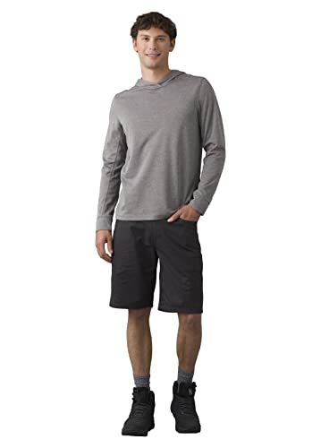prAna Men's Standard Double Peak Short, Charcoal, 34W x 10L