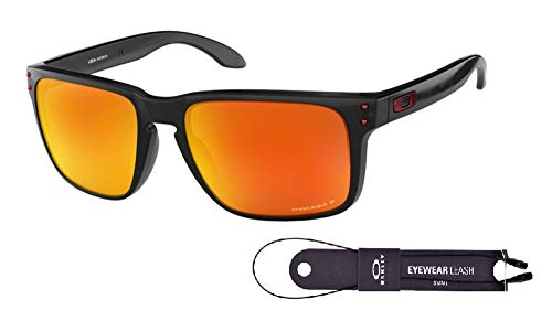 Oakley Holbrook XL OO9417 941708 59M Black Ink/Prizm Ruby Polarized Sunglasses For Men + BUNDLE Accessory Leash Kit + BUNDLE with Designer iWear Eyewear Kit