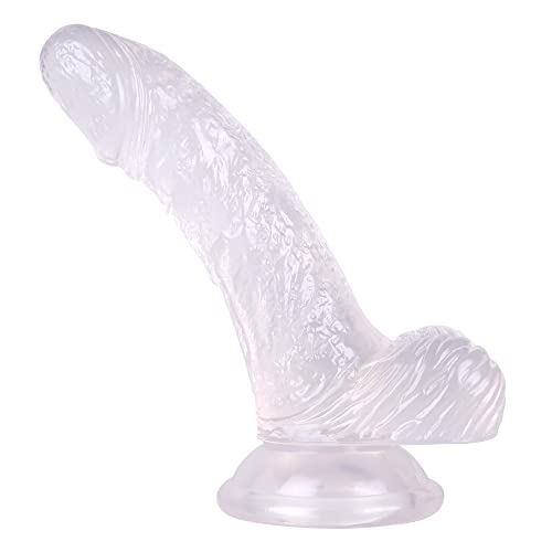 Women Self Pleasure Soft 6 inch Realistic Silicone-Dilldó,Body-Safe Material Strong Suction Cup Lifelike Thick Flexible Hands-Free Classic Double-Ended Wand for Women Men Beginner Gift (Withe)