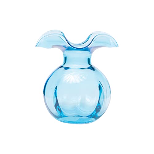 Vietri Italian Hibiscus Mouthblown Glassware Vase Collection (Bud, Aqua)