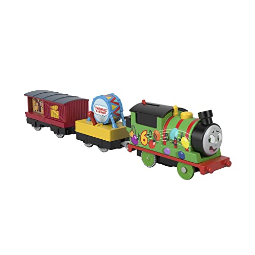 Thomas & Friends Motorized Toy Party Train Percy Battery-Powered Engine for Preschool Kids Ages 3+ Years