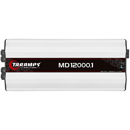 Taramps MD 12000.1 Full Range Amplifier 12000 Watts RMS 0.5 Ohm 1 Channel High Performance Mono Amplifier Class D, Bass Boost Car Audio Sound Monoblock, Crossover, High Power Amp