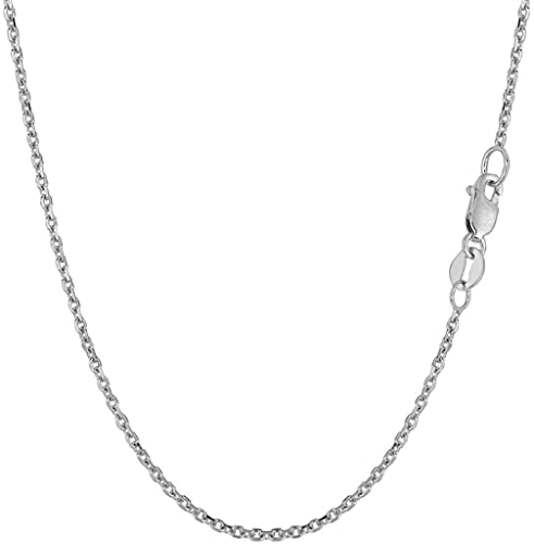 14k SOLID Yellow or White Gold 1.5mm Shiny Diamond Cut Cable Link Chain Necklace for Pendants and Charms with Lobster-Claw Clasp (16', 18', 20', 22', 24' or 30 inch)