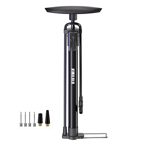 VIMILOLO Bike Floor Pump,Portable Ball Pump Inflator Bicycle Floor Pump with Both Presta and Schrader Bicycle Pump Valves Bike Pumps-160Psi Max