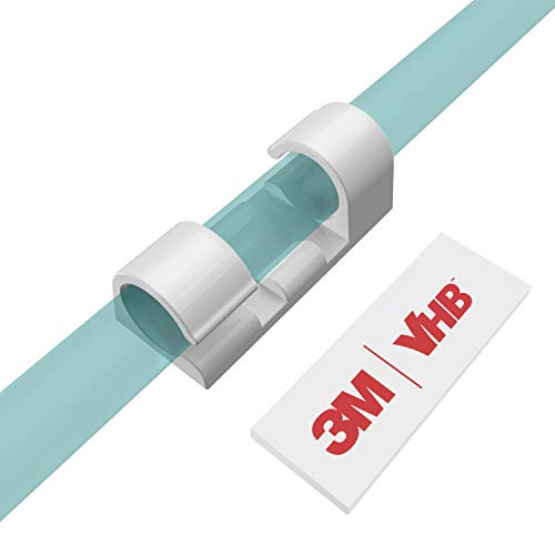 Cable Clips with Strong Self-Adhesive, XIAOXI Cable Management TV PC Wire Holder Sticky Tidy and Organizer Cord and Wires - 40 Pcs (White)