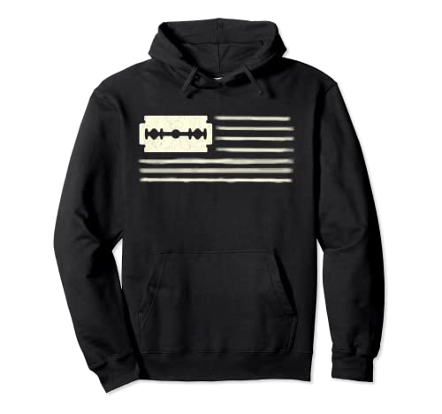 USA flag - Lines of cocaine coke and razor blade Pullover Hoodie