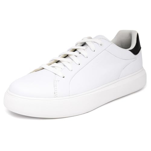 Nautica Men's Sneakers Lace-Up Casual Fashion Walking Shoes for Men – Lightweight & Comfortable - Noval-White Black-Size 8