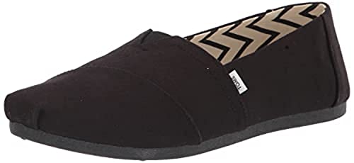 TOMS Women's, Alpargata Recycled Slip-On Solid Black 8 M