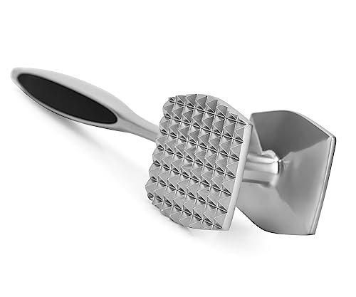 AOWOTO Meat Tenderizer Hammer Mallet Tool Pounder For Tenderizing Steak Beef And Poultry. With Rubber Comfort Grip Handle