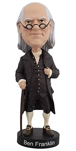 Royal Bobbles Benjamin Franklin Bobblehead, Premium Polyresin Lifelike Figure, Unique Serial Number, Exquisite Detail