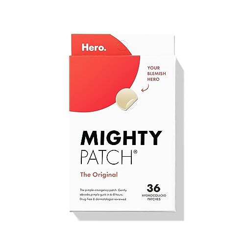 Hero Cosmetics Mighty Patch Original Patch - Hydrocolloid Acne Pimple Patch for Covering Zits and Blemishes, Spot Stickers for Face and Skin (36 Count)