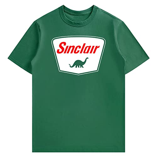 Sinclair Motor Oils Shirt for Men Tee Basic T Shirt Casual Classic Crew Neck Tees Green L