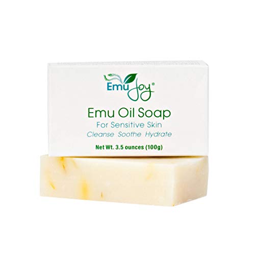 Emu Oil Soap for Sensitive Skin - Gentle Cleanser for Dry Irritated Skin Due to Eczema Psoriasis Dermatitis Lichen Sclerosus TSW Red Skin Syndrome