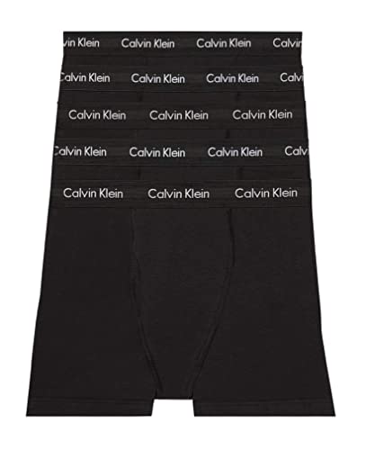 Calvin Klein Men's Cotton Stretch 5-Pack Boxer Brief, 5 Black, M
