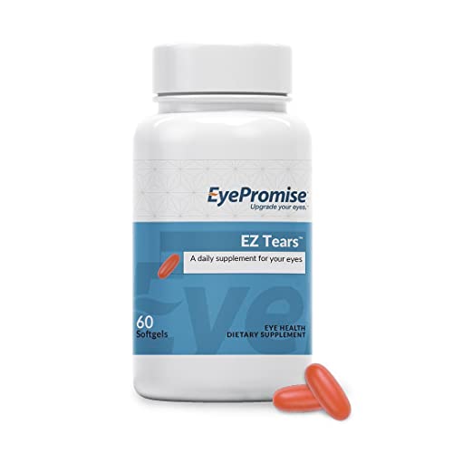 EyePromise Ez Tears Eye Vitamin – Occasional Eye Irritation Supplement - Omega-3s and 8 Other Soothing Ingredients - for Irritation, Dryness, Itching, Redness
