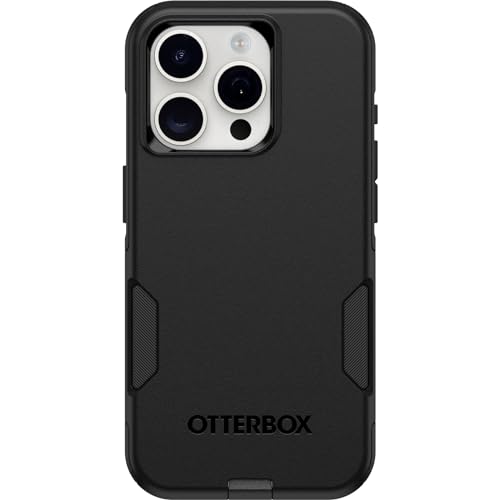 OtterBox iPhone 15 Pro (Only) Commuter Series Case - BLACK, slim & tough, pocket-friendly, with port protection