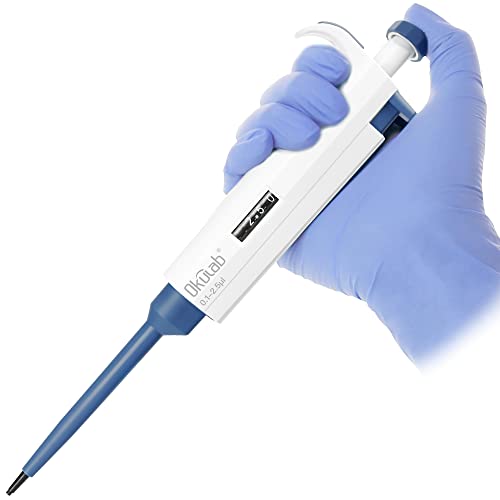 Okulab Single-Channel Micropipette, 0.1-2.5μl, Manual Adjustable Mechanical Pipette, High-Accurate, Variable Volume, Autoclavable, TPMP2.5A1