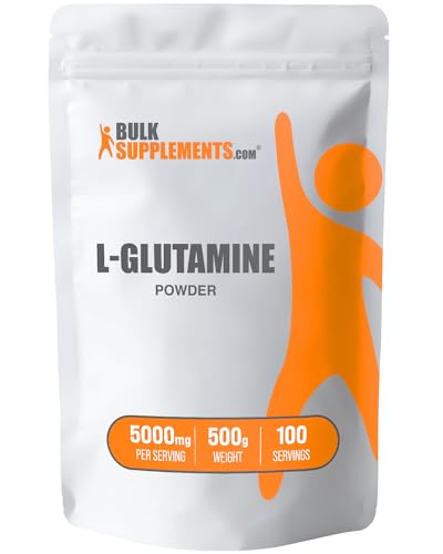 BulkSupplements.com L-Glutamine Powder - Glutamine Supplement, L-Glutamine 5000mg, L Glutamine Powder - Unflavored & Gluten Free, 5000mg per Serving, 500g (1.1 lbs) (Pack of 1)