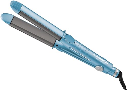 BaBylissPRO Nano Titanium Flat Iron Hair Straightener, 1' U Styler Straightener Iron for Professional Salon Results and All Hair Types