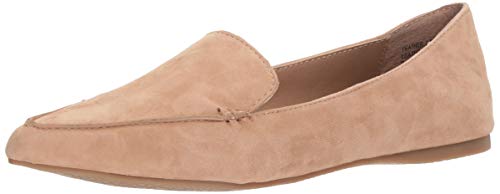 Steve Madden Women's Feather Loafer Flat, Camel Suede, 9