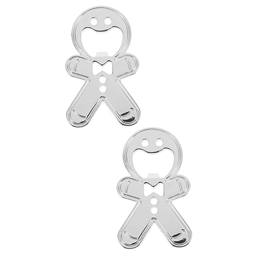 NOLITOY 2pcs Gingerbread Man Bottle Opener Bottle Opener Red Wine Opener Wine Lid Remover Wine Cork Opener Portable Beer Opener Stainless Steel Beer Bottle Soft Drink