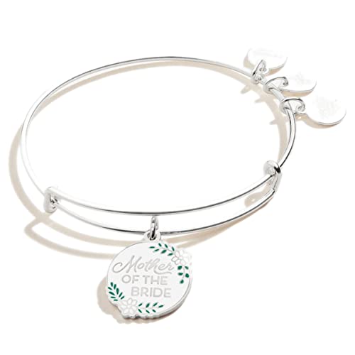 Alex and Ani Bridal Expandable Bangle for Women, Mother of the Bride Charm, Shiny Silver Finish, 2 to 3.5 in - Mother's Day Gifts for Mom