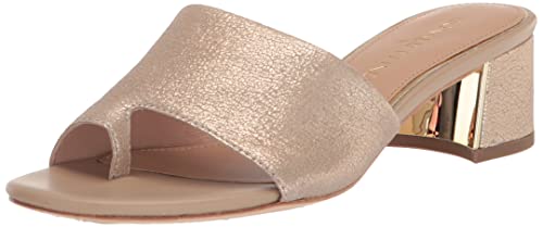 Donald Pliner Women's Melros Heeled Sandal, Platino-Vintage Metallic Leather, 8