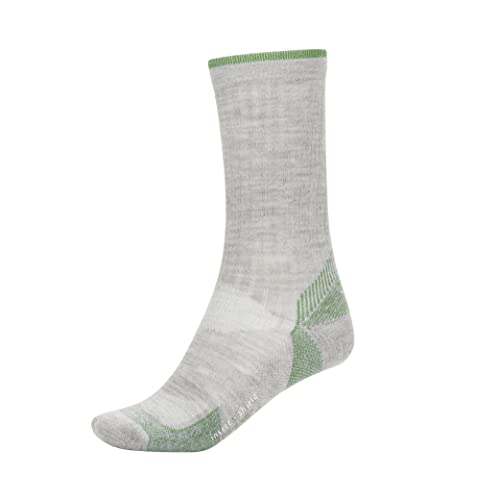 ExOfficio Men's BugsAway Solstice Canyon Crew Socks, Sleet Heather/Alpine Green, M/L