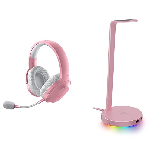 Razer Barracuda X Wireless Gaming & Mobile Headset (PC, Playstation, Switch, Android, & Base Station V2 Chroma: Chroma RGB Lighting - Non-Slip Rubber Base - Designed for Gaming Headsets - Quartz Pink