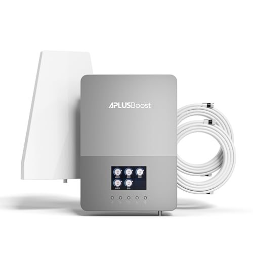 Cell Phone Booster for Home up to 5,000 sq ft|Boost 5G 4G LTE Data for Verizon AT&T and All U.S.Carriers on Band 12/17/13/5/2/25/4/66 |HD LCD Display|Signal Booster with Built-in Antenna-FCC Approved