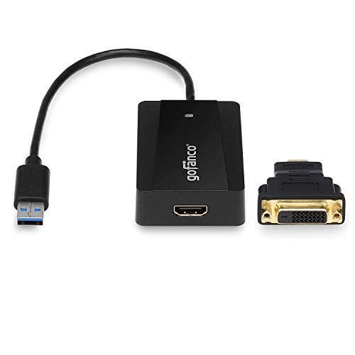 gofanco USB 3.0 to HDMI Video Graphics Adapter for Multiple Monitors - Up to 2560x1440 for Windows and macOS, DisplayLink Chip, Includes HDMI-to-DVI Adapter, USB HDMI (USB3HDMI)