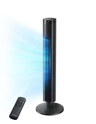 PELONIS 42-Inch Tower Fan for Bedroom – Oscillating Tower Fan with Remote Control – Indoor Quiet Fan with 6 Speeds, 4 Modes and 24-Hour Timer – ETL Certified