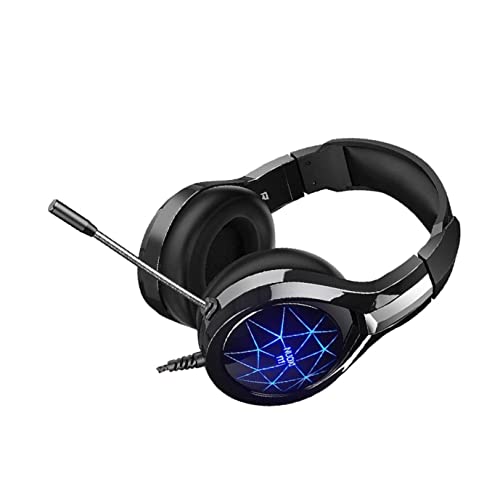 Mobestech Over Ear Headphones 1pc Headset Black Head-Mounted Headphones Computer Phone Gaming Over Headphone for Mic Rotatable Microphone Home with Wired Travel Laptop Game Reduction