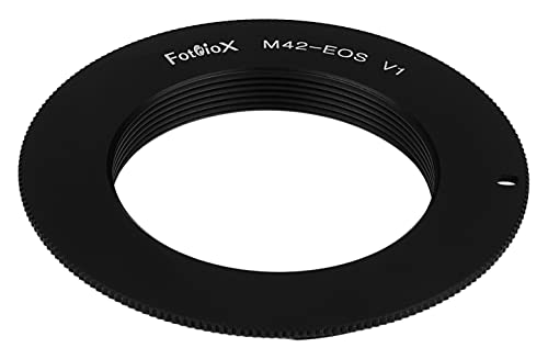 Fotodiox Lens Mount Adapter - Compatible with Black M42 (42mm x1 Thread Mount) Lens to Canon EOS (EF, EF-S) Mount D/SLR Cameras