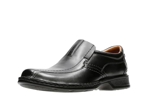 Clarks Men's Escalade Step Loafer, Black Leather, 10.5