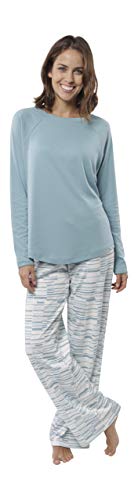 Jijamas Soft Pima Cotton Women's Pajama Set The Therapist in Caribbean Blue, Medium