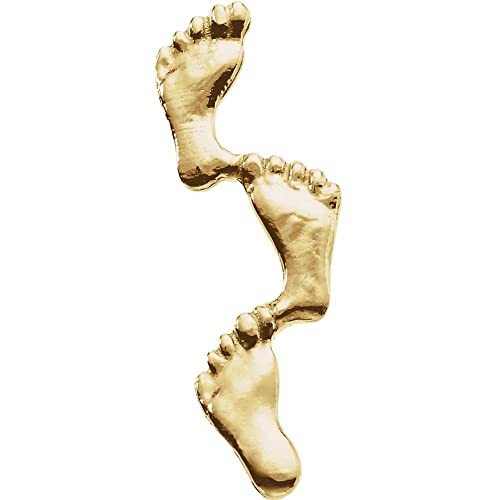 14k Yellow Gold Footprints in The Sand Lapel Pin
