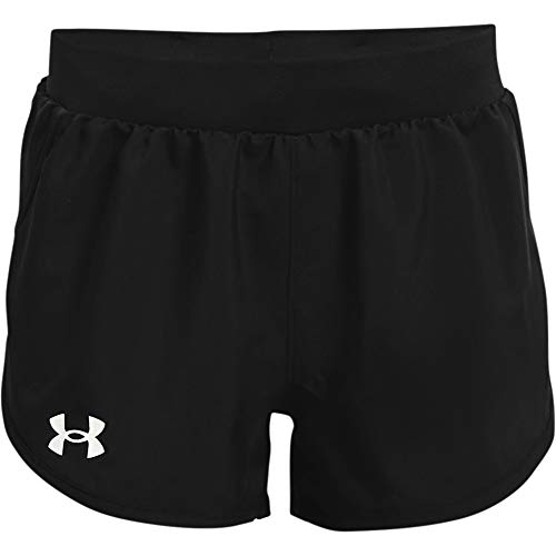 Under Armour girls Fly By Shorts , Black (001)/White , Youth Large