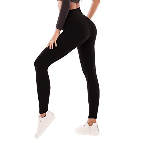 CADITEX Leggings for Women -High Waisted Women Leggings Buttery Soft Tummy Control Workout Gym Yoga Pants Black