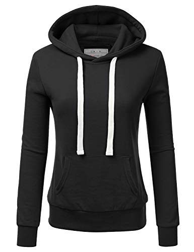 DOUBLJU Basic Lightweight Pullover Sweater Top Essential Comfy Casual Hoodie Sweatshirt for Womens Clothes with Plus Size